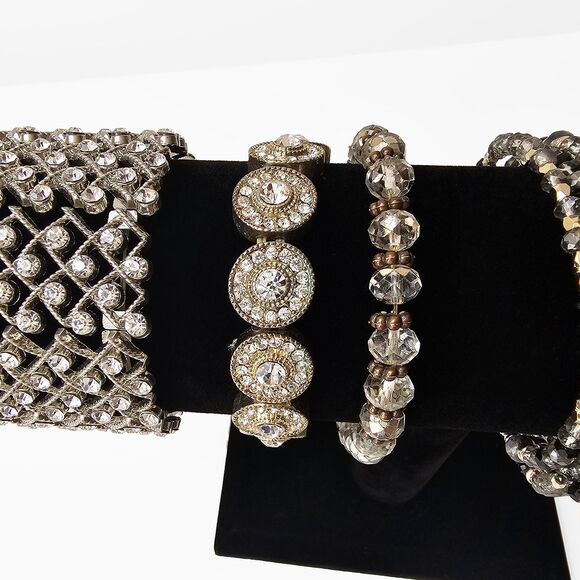 Bundle of 8 Wearable Beaded and Rhinestone Fashion Bracelets - Picture 3 of 8